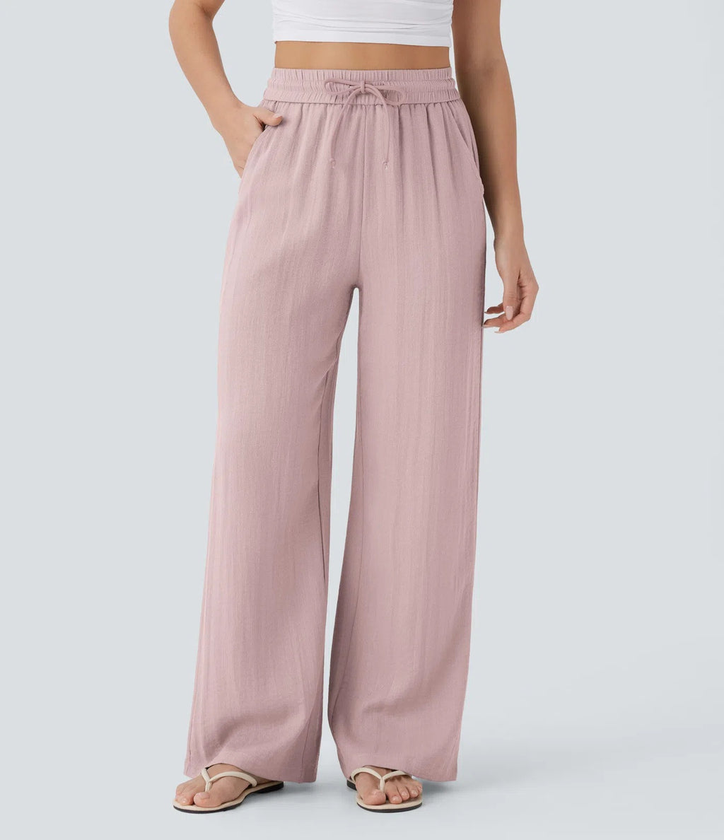 LIORA WIDE-LEG LINEN STYLE PANTS