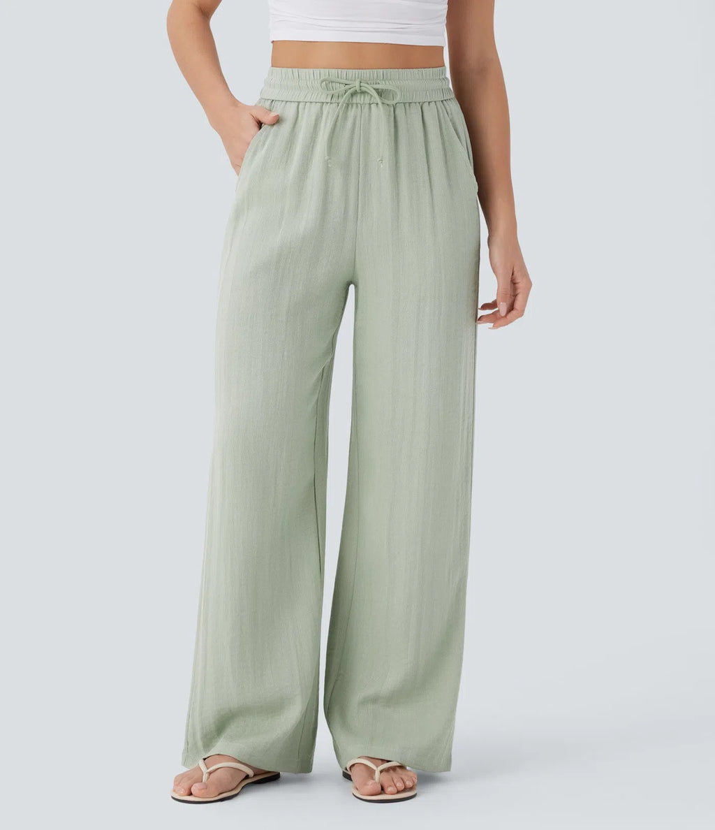 LIORA WIDE-LEG LINEN STYLE PANTS