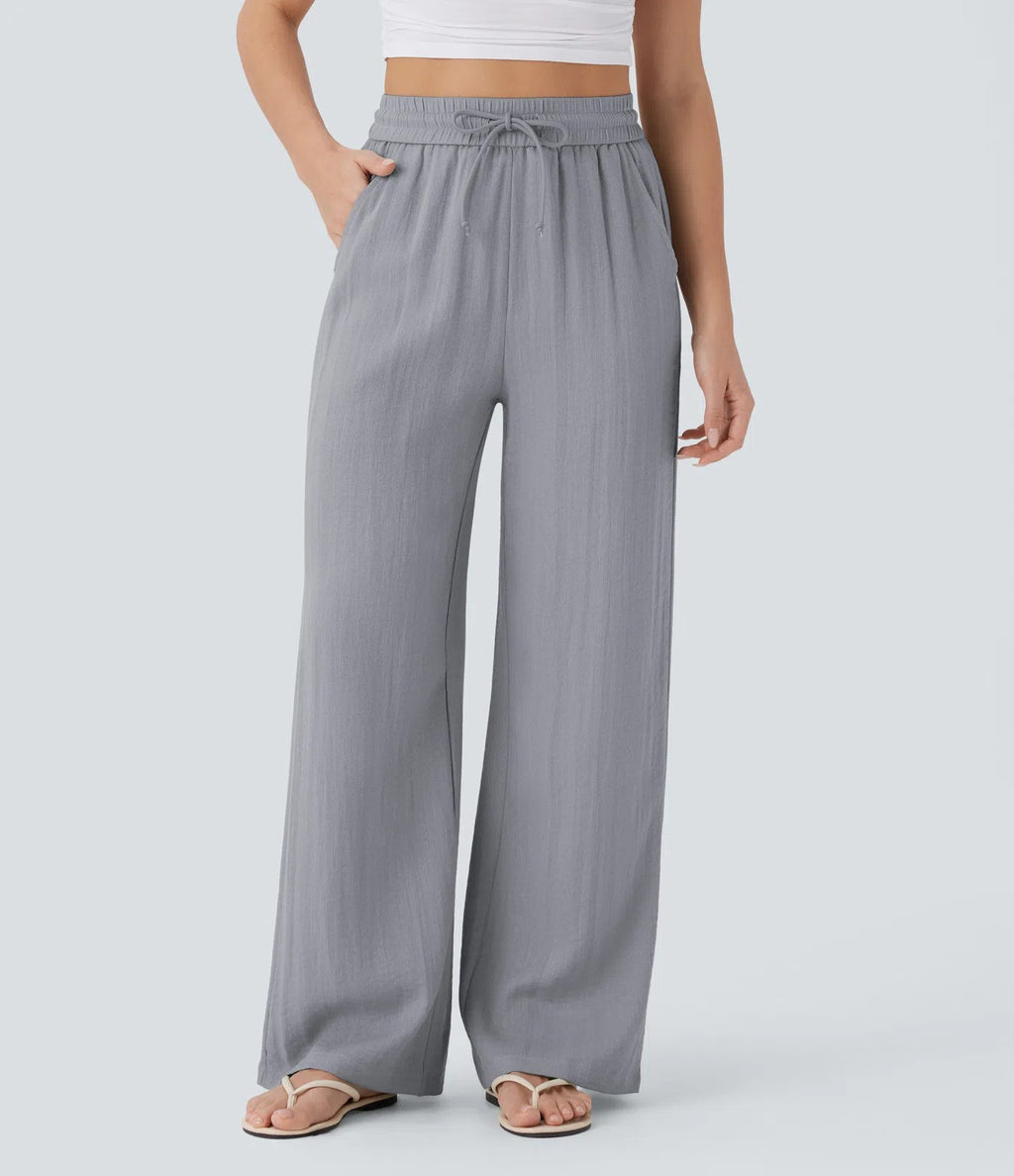 LIORA WIDE-LEG LINEN STYLE PANTS