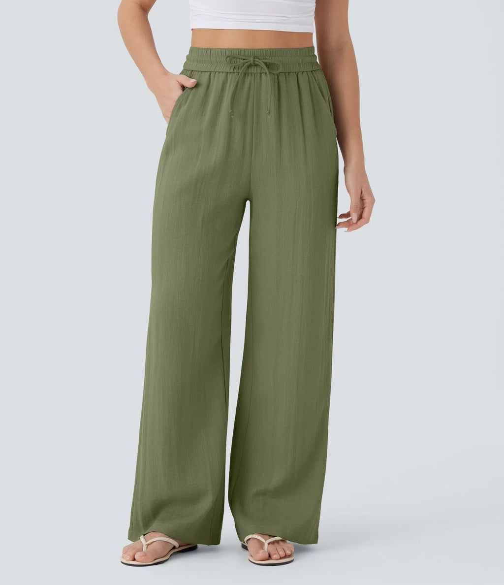 LIORA WIDE-LEG LINEN STYLE PANTS