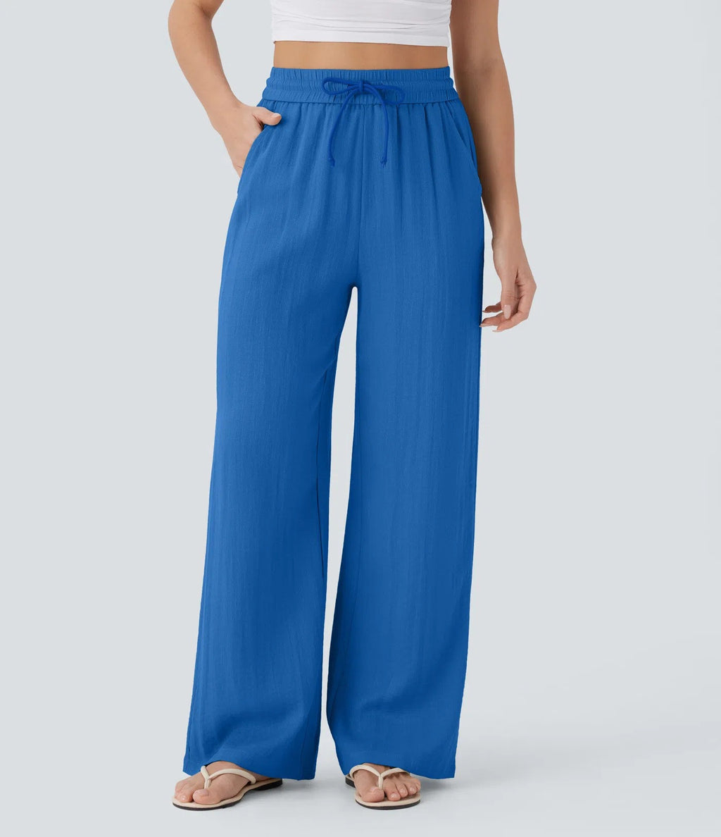 LIORA WIDE-LEG LINEN STYLE PANTS