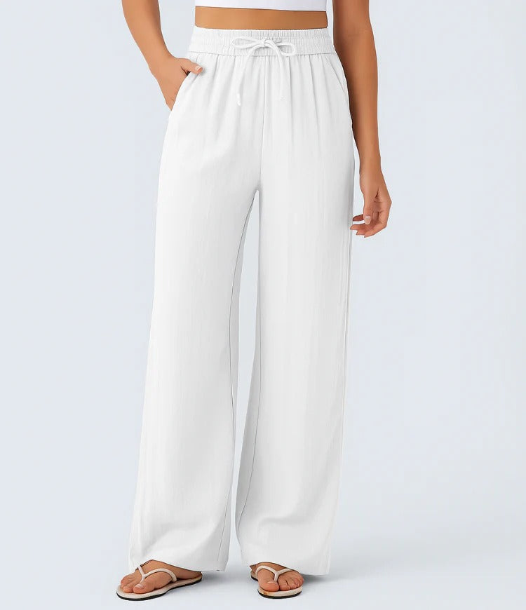 LIORA WIDE-LEG LINEN STYLE PANTS