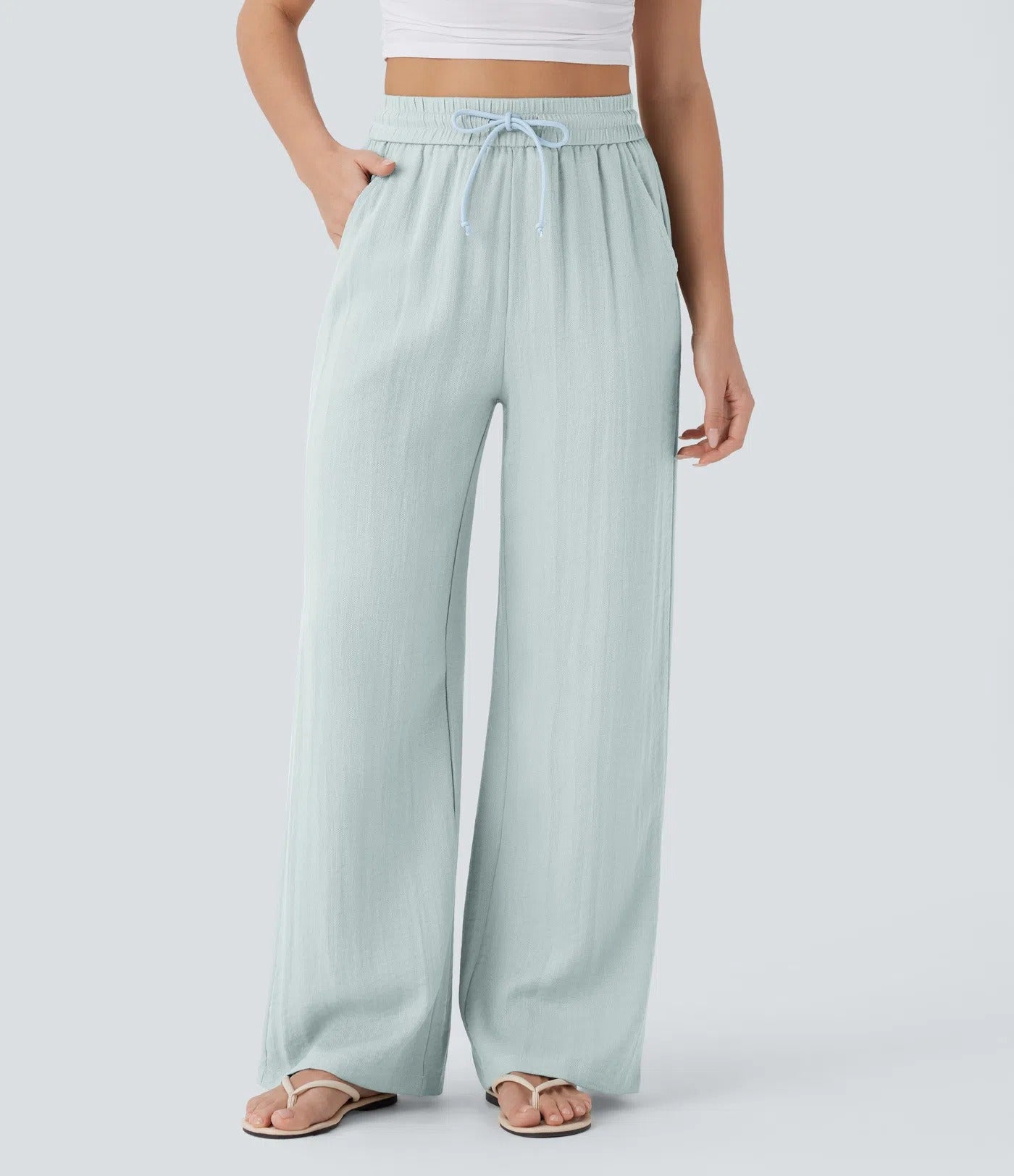 LIORA WIDE-LEG LINEN STYLE PANTS