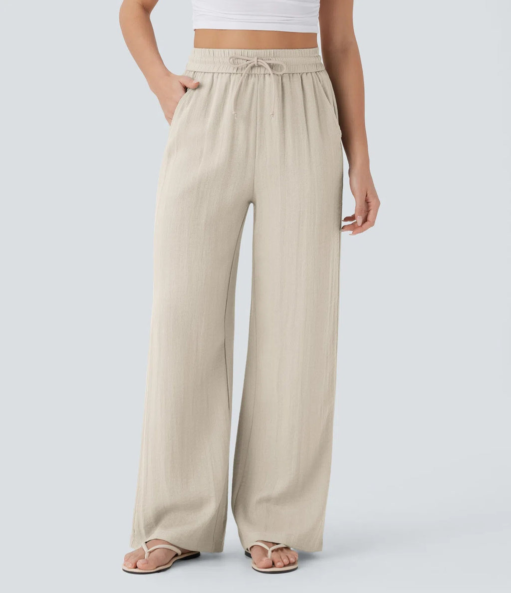LIORA WIDE-LEG LINEN STYLE PANTS