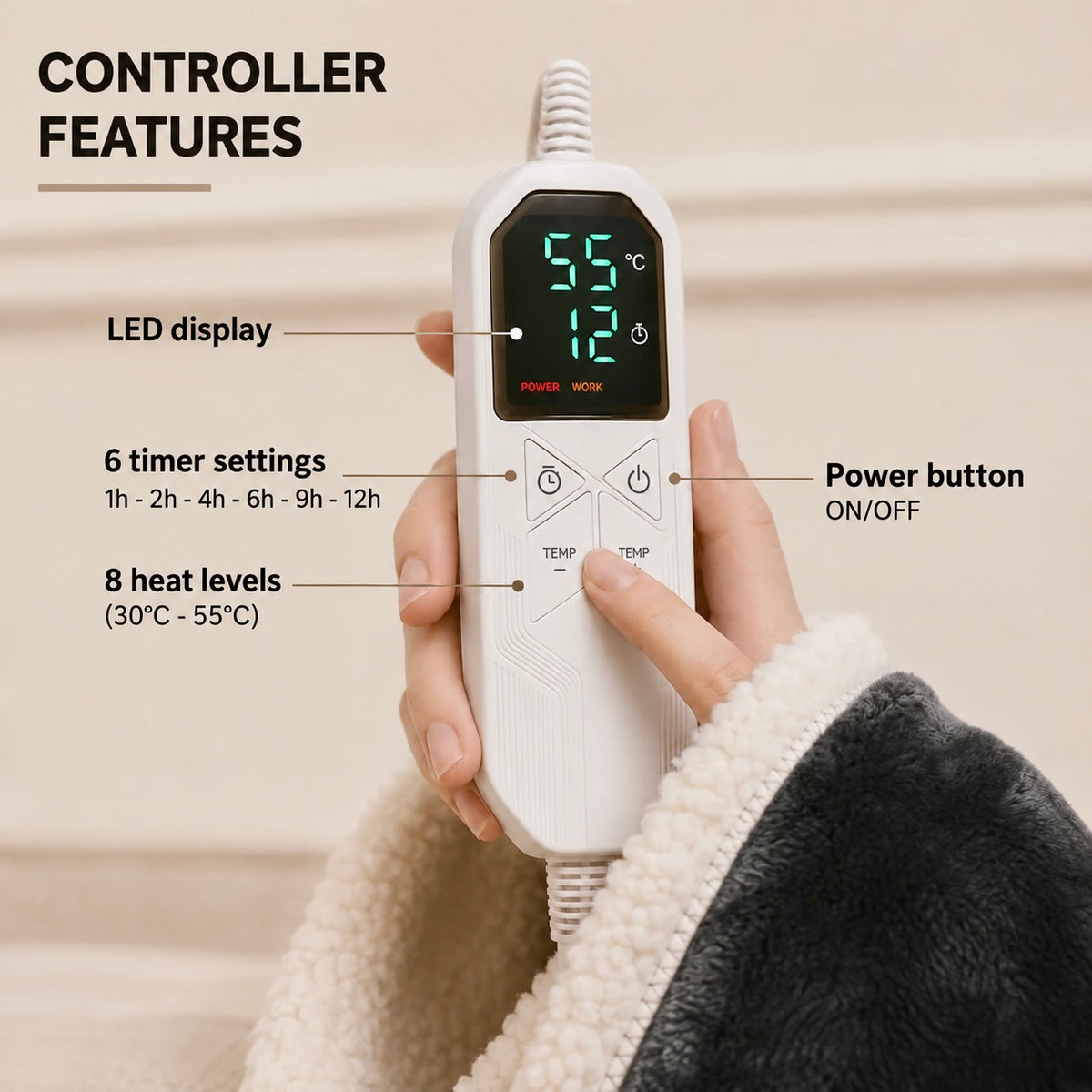 NOBLE KNIGHT™ Full-Body Heated Blanket