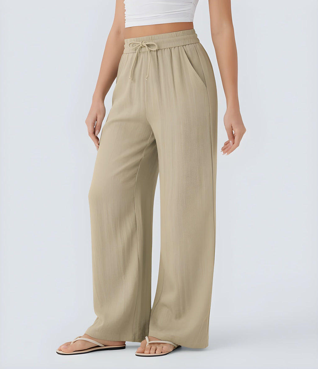 LIORA WIDE-LEG LINEN STYLE PANTS